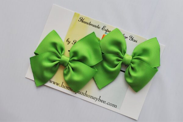 Shelby Bow Pigtail Set | Lime Green - Image 2