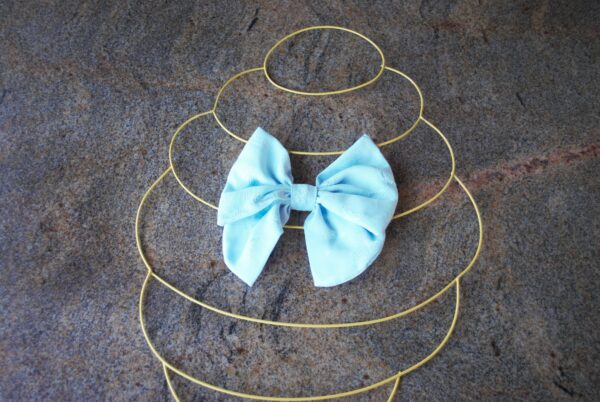 Light Blue Claire Bow with embossed satiny butterflies by homespun honeybee designs