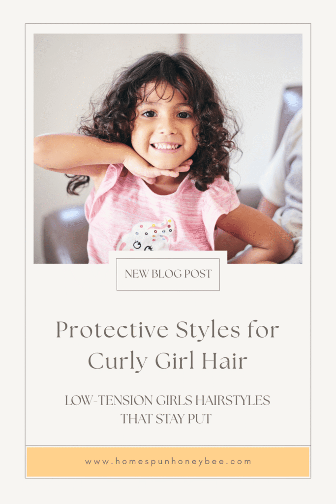 Protective Styles for Curly Kids: Low-Tension Looks That Stay Put 5 Curly Girl Hairstyles Pinterest Pin Homespun HoneyBee Designs