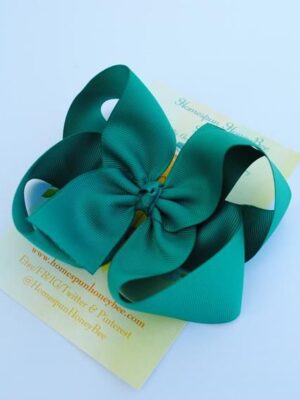 large jade grosgrain ribbon hair bow by homespun honeybee designs