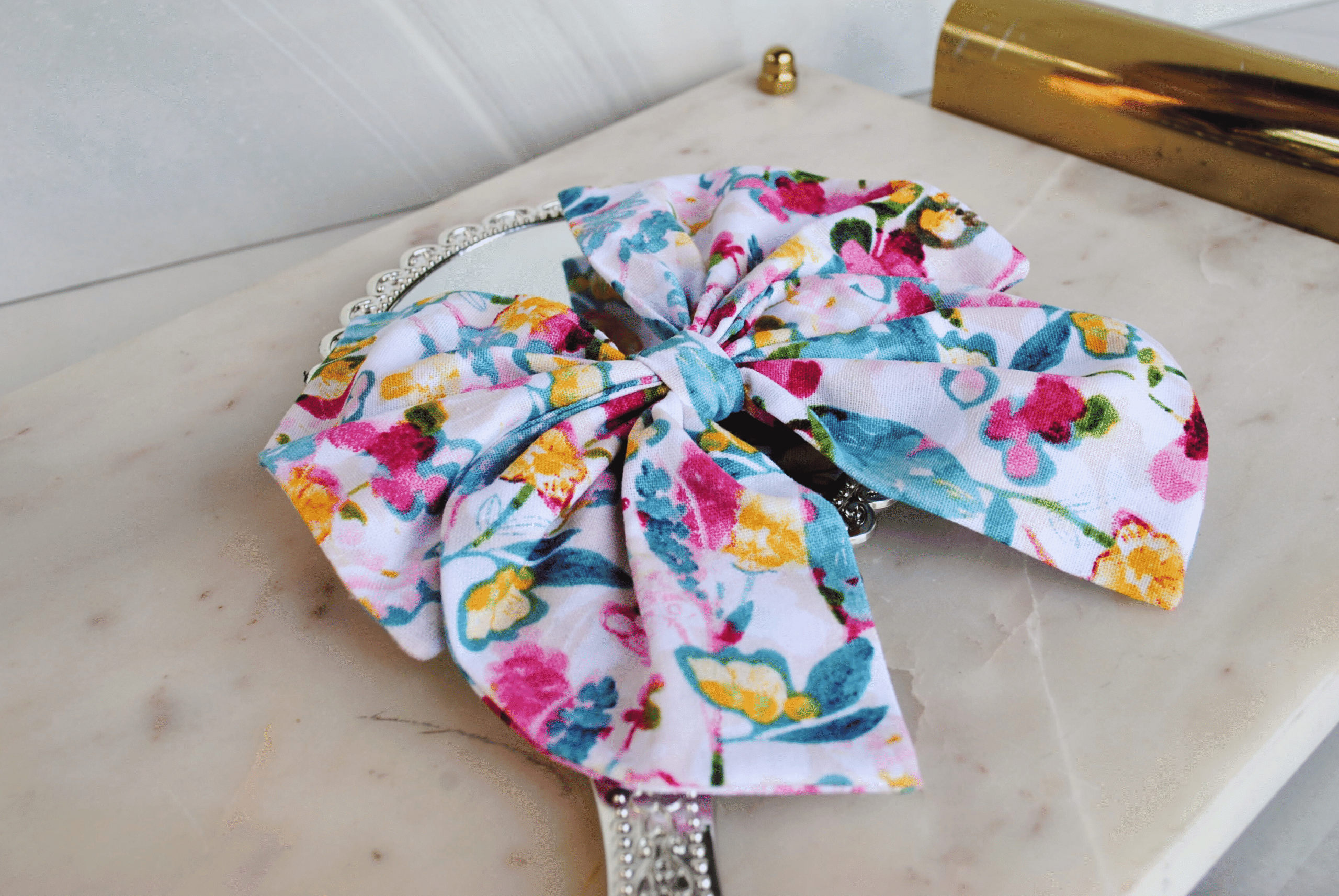 Claire Bow | Cottage Core Floral Hairbow - Image 3