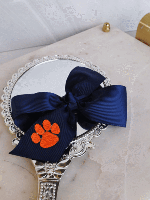 side view of hairbow for auburn tiger fans