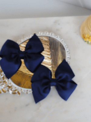 shelby navy pigtail bows