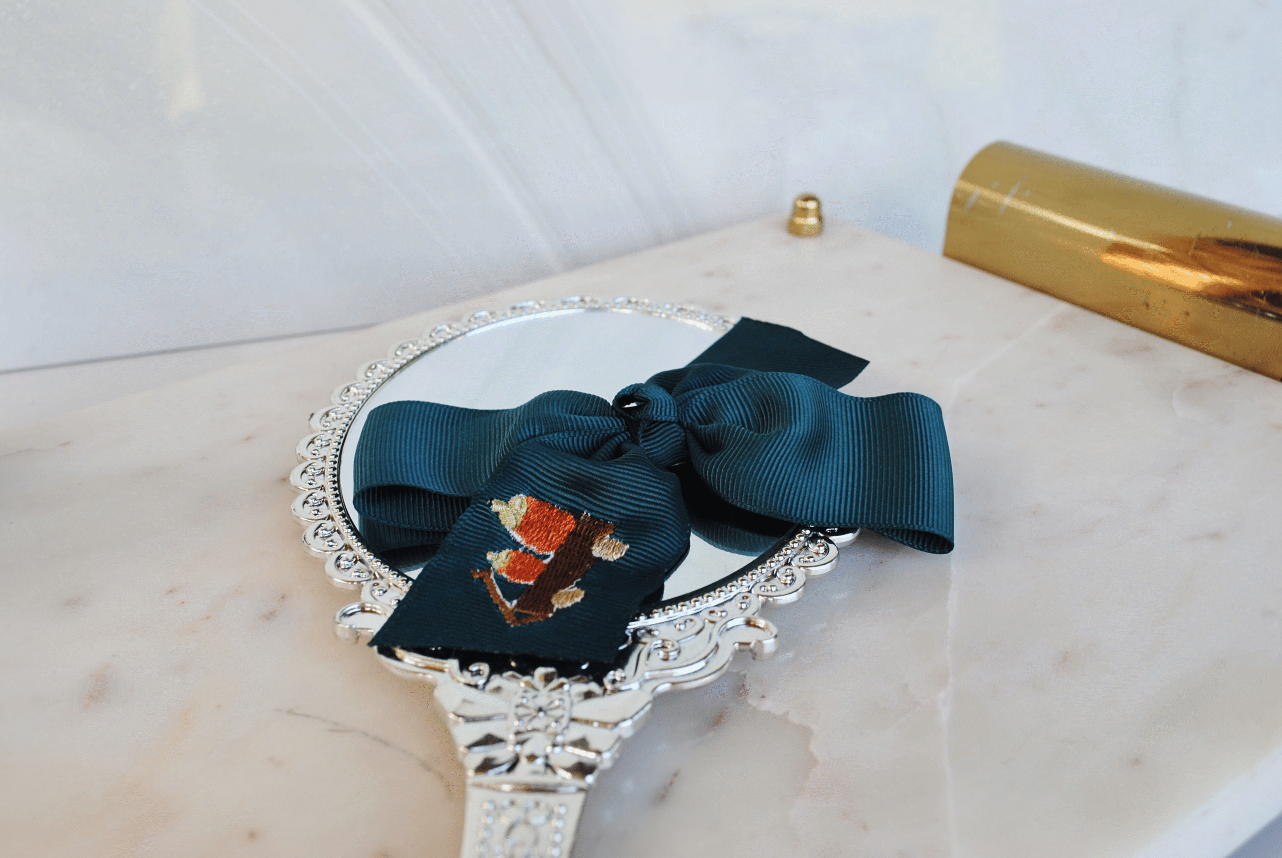 Embroidered Pinwheel Hairbow | Pumpkin Harvest Large Fall Hairbow - Image 3